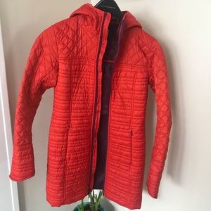 Title nine orange red hooded spring/fall jacket